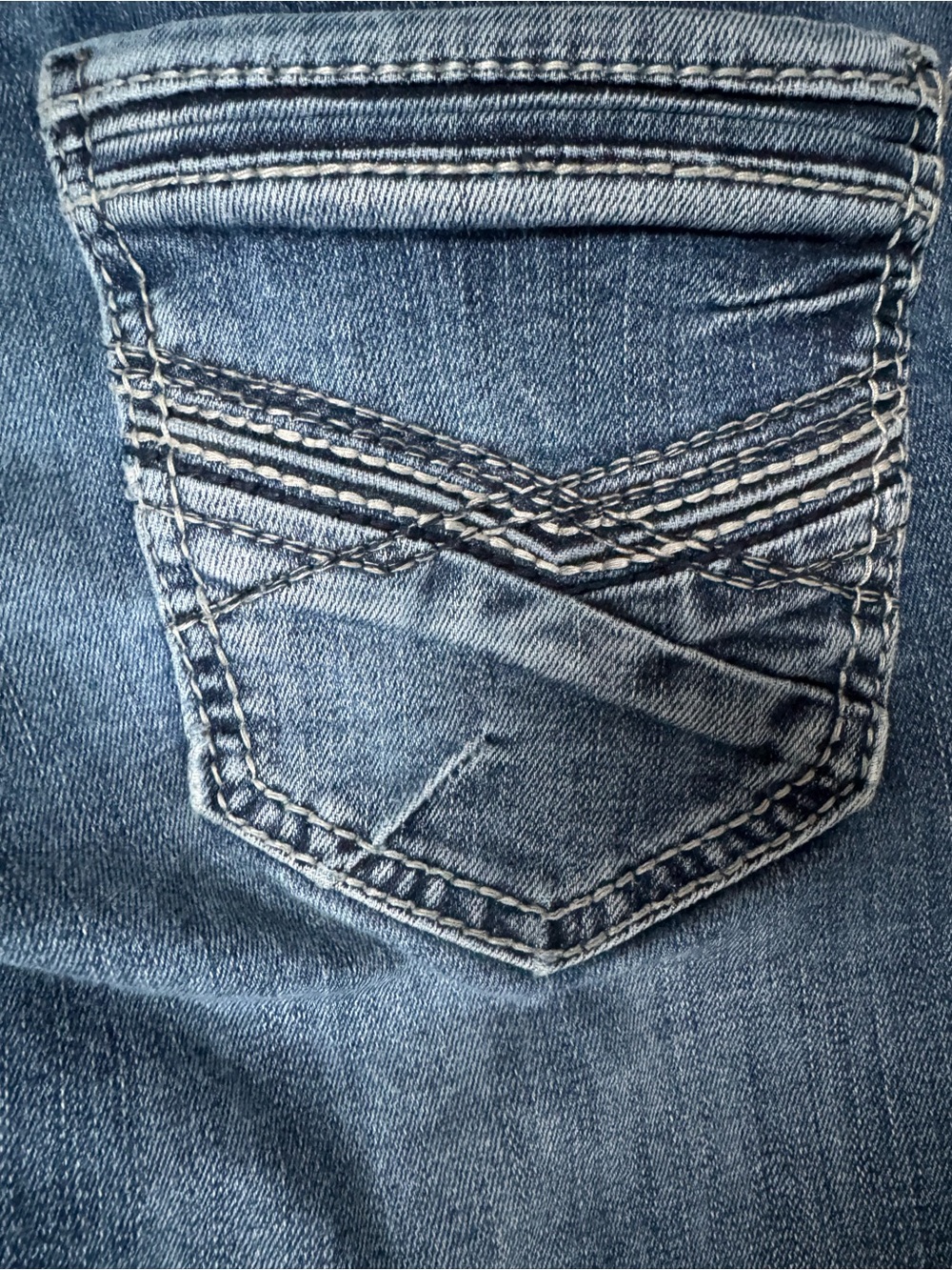 BKE Alec Men’s 26 Straight Stretch Jeans Blue Medium Wash Embroidered - Picture 4 of 9